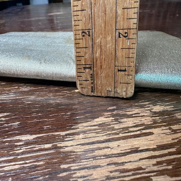 Vintage Gold Clutch Purse With Chain Strap Textured Metallic Finish & Crystal Cl - Picture 11 of 11